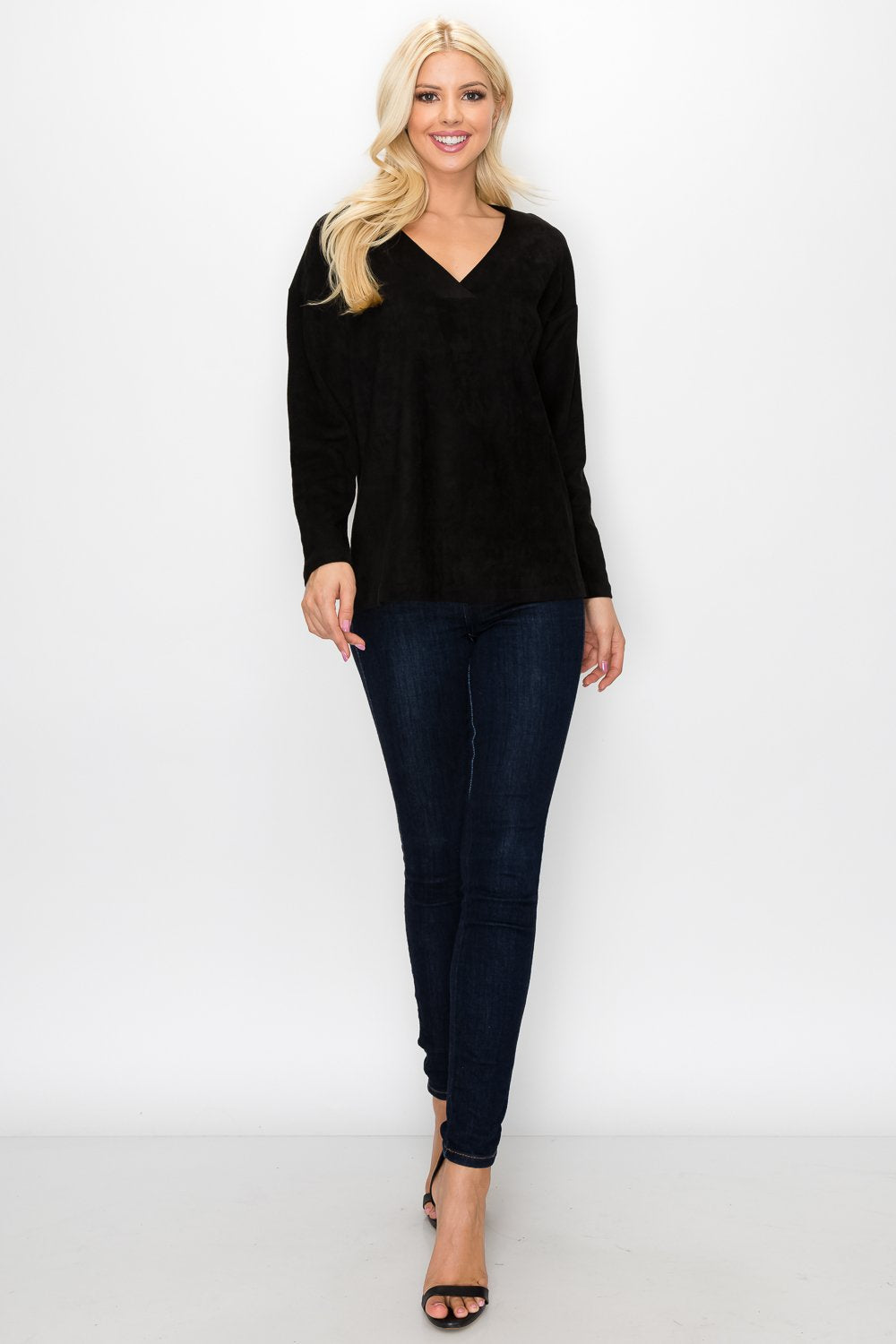 Andrea Stretch Suede Top