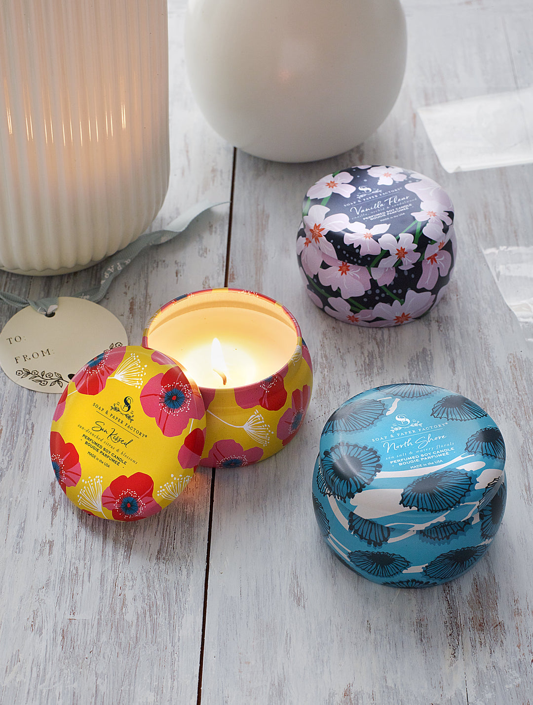 Small Tin Candle Trio