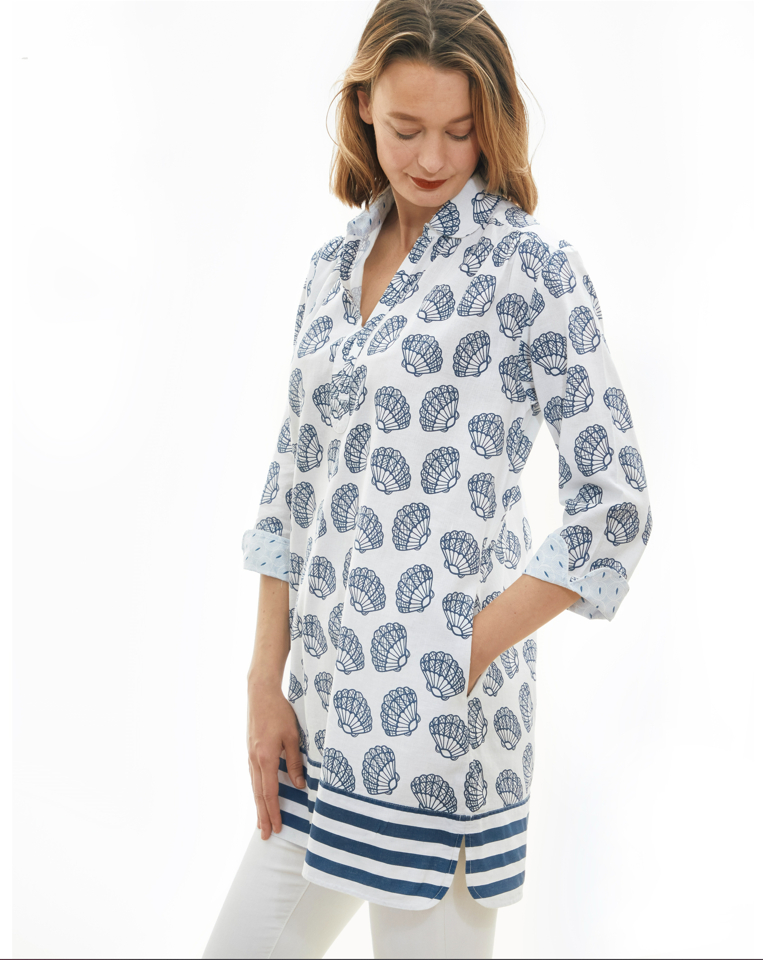 Vail Tunic Beach Shell Border Print