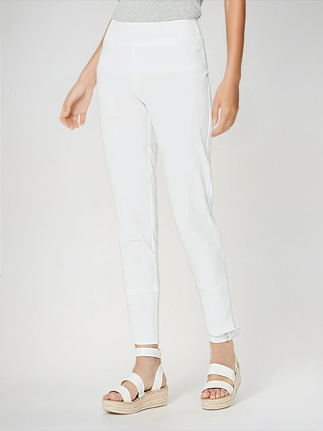 Pull-On Featherweight Ankle Pants - White