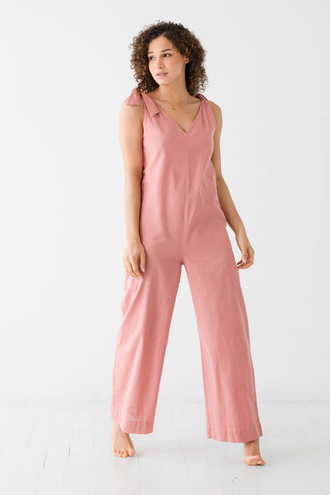 Tie Shoulder Jumpsuit by SALUA