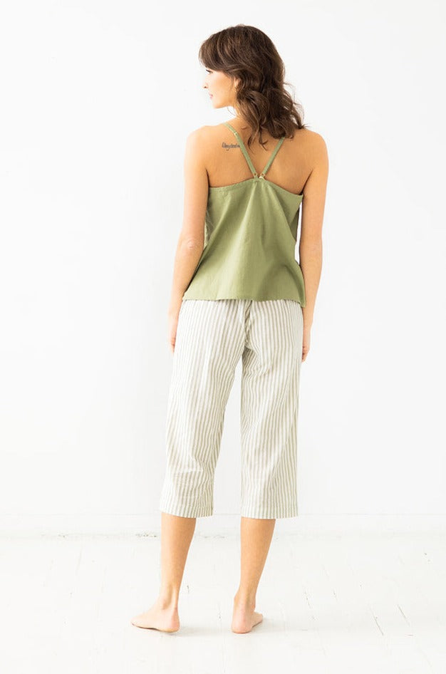 Woven V-Back Tank by SALUA