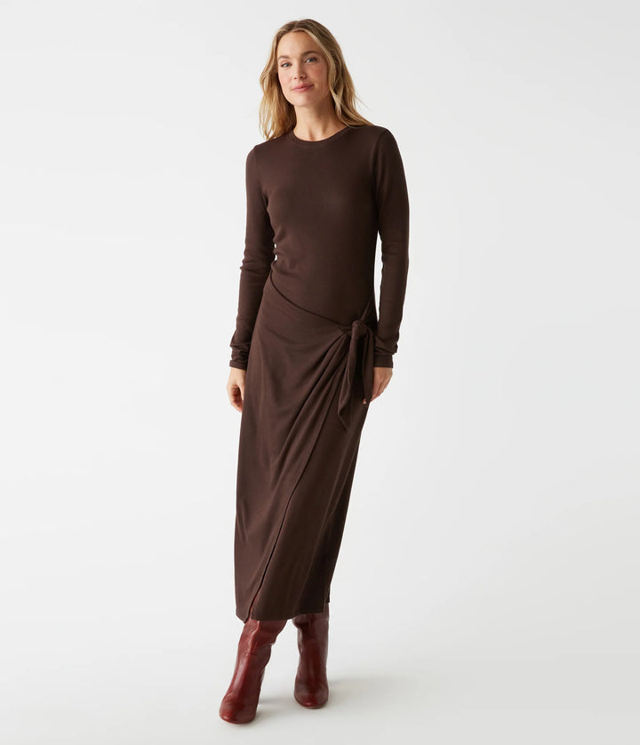 YESSENIA FAUX MIDI DRESS