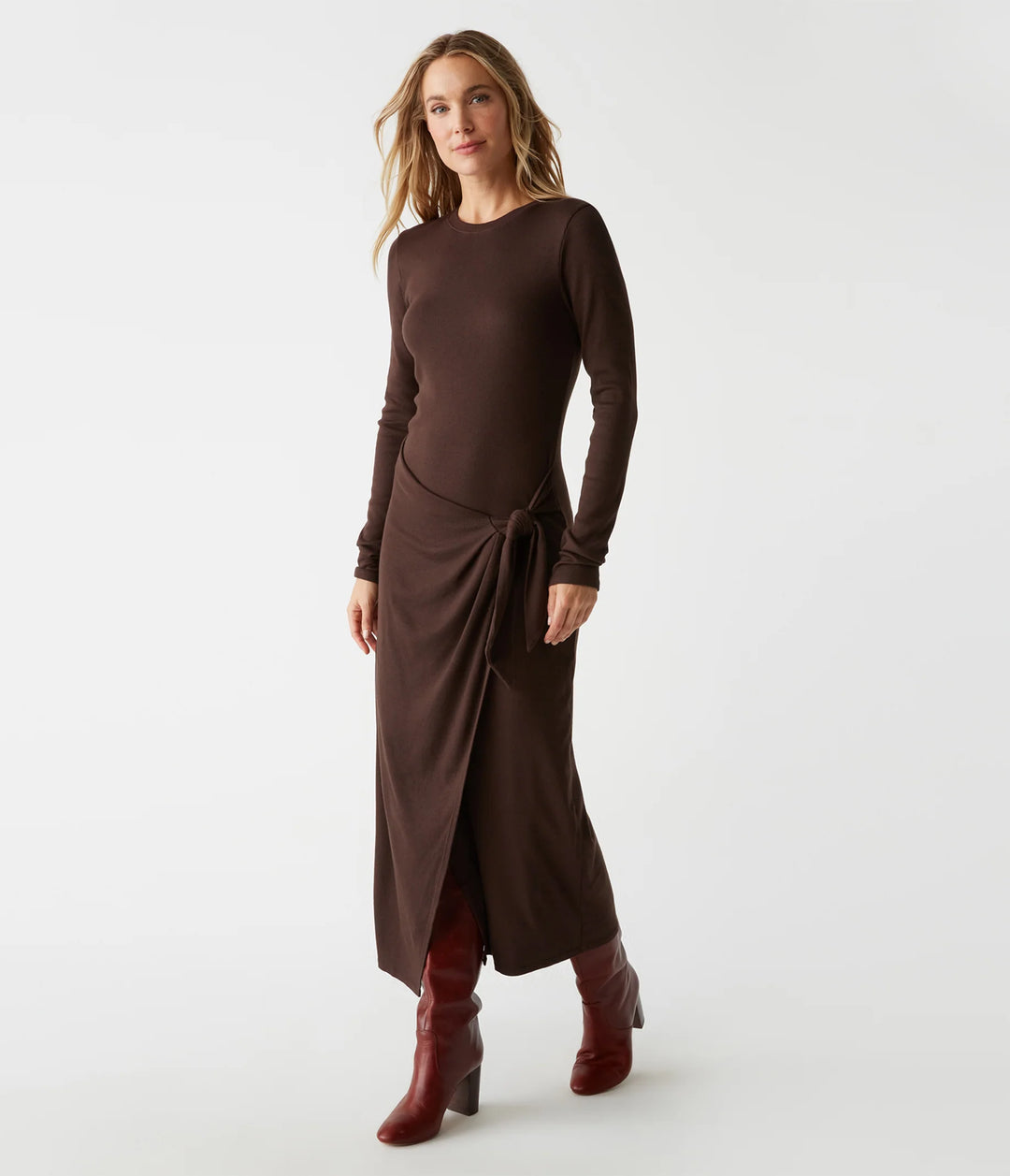 YESSENIA FAUX MIDI DRESS