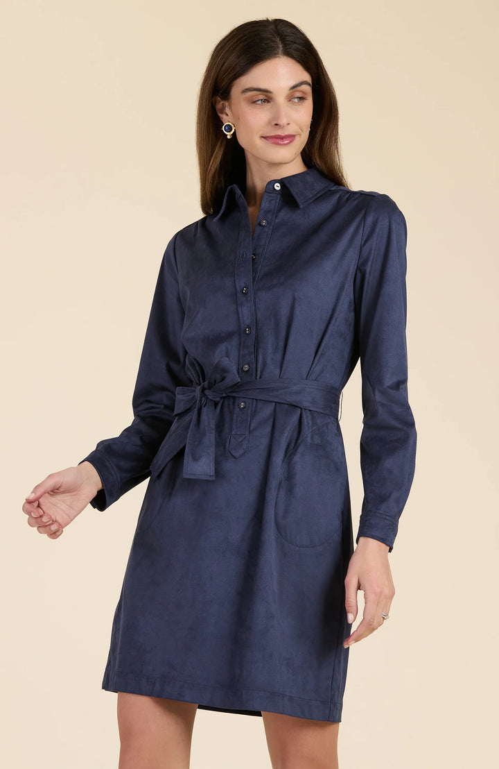 ZIVA FAUX SUEDE SHIRTDRESS