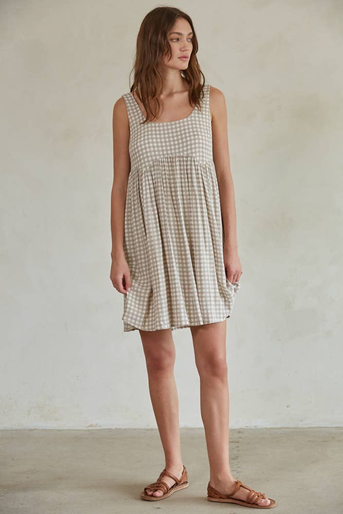 GINGHAM PRINT DRESS