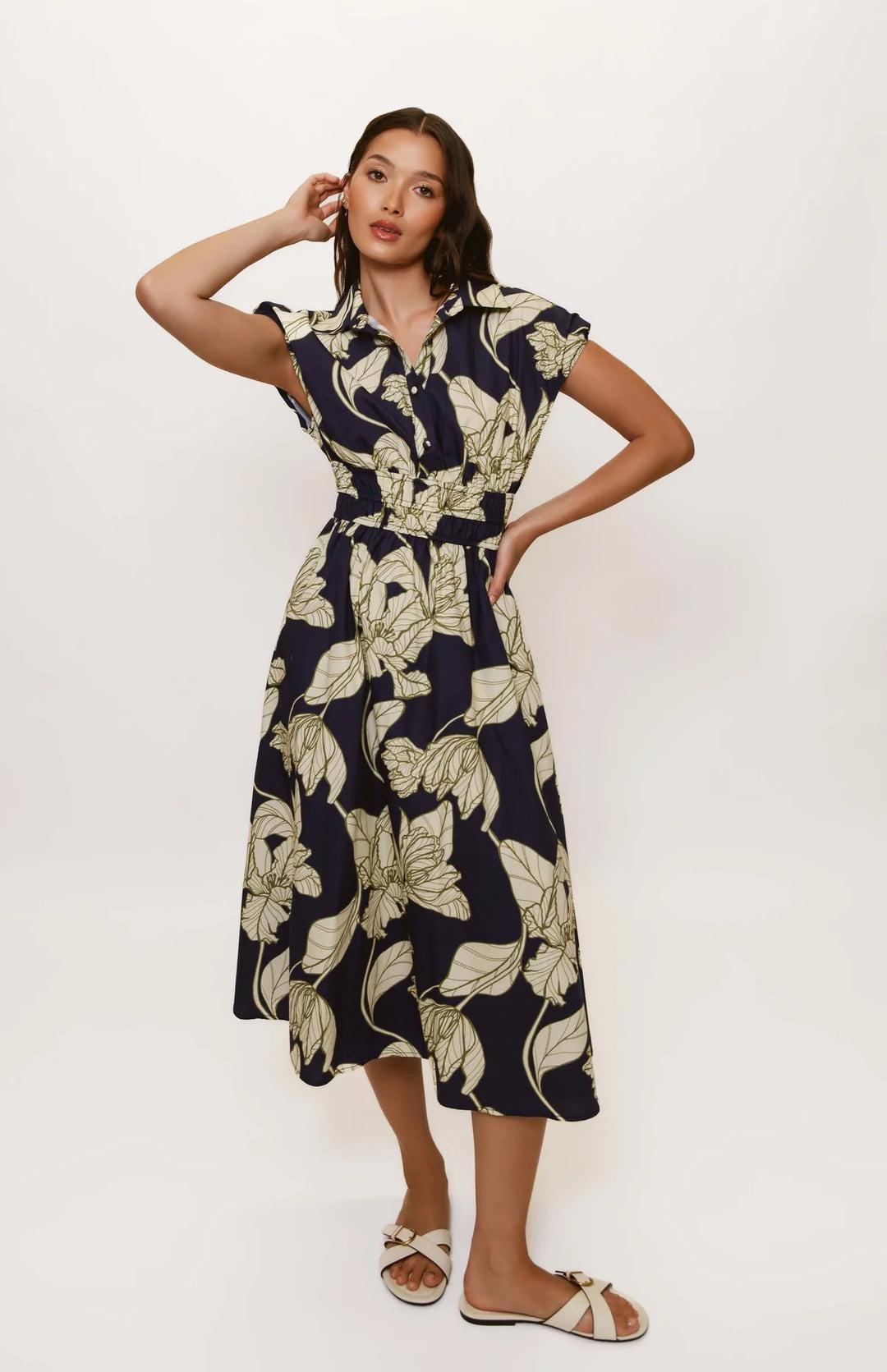 ALORA FLORAL MIDI DRESS