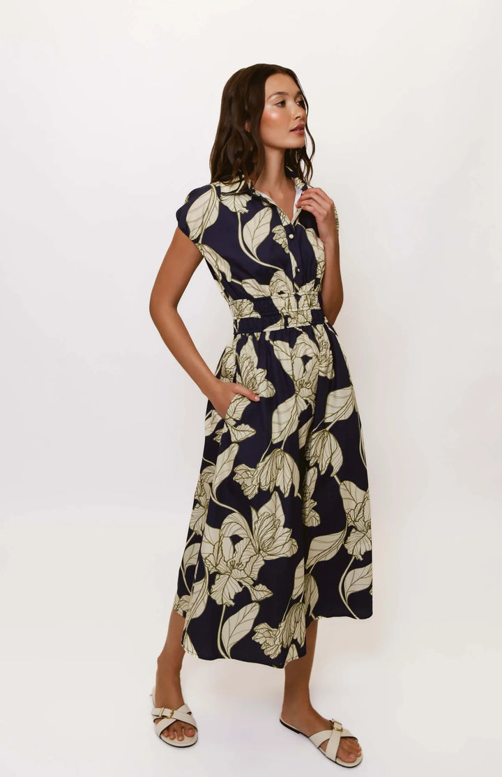 ALORA FLORAL MIDI DRESS