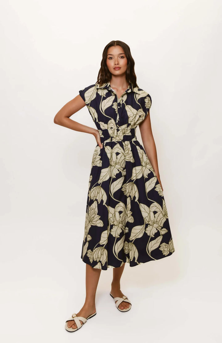 ALORA FLORAL MIDI DRESS