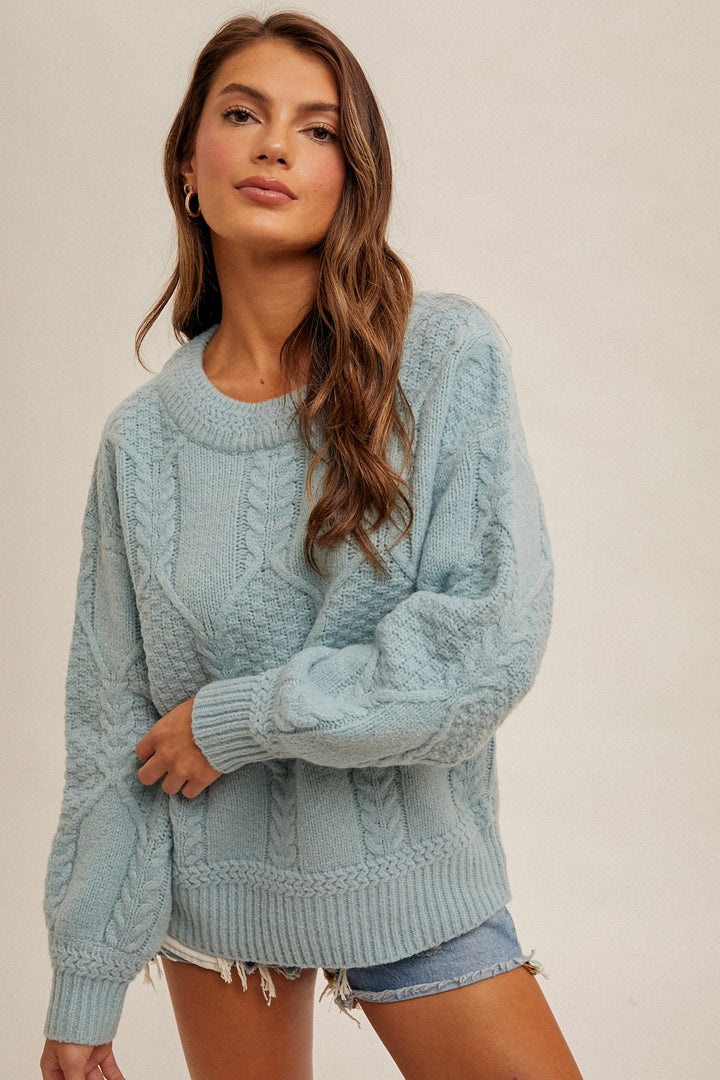 BACK CUTOUT KNIT SWEATER