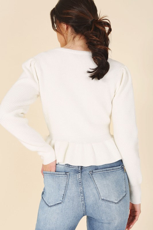 Peplum sweater top Copper Penny