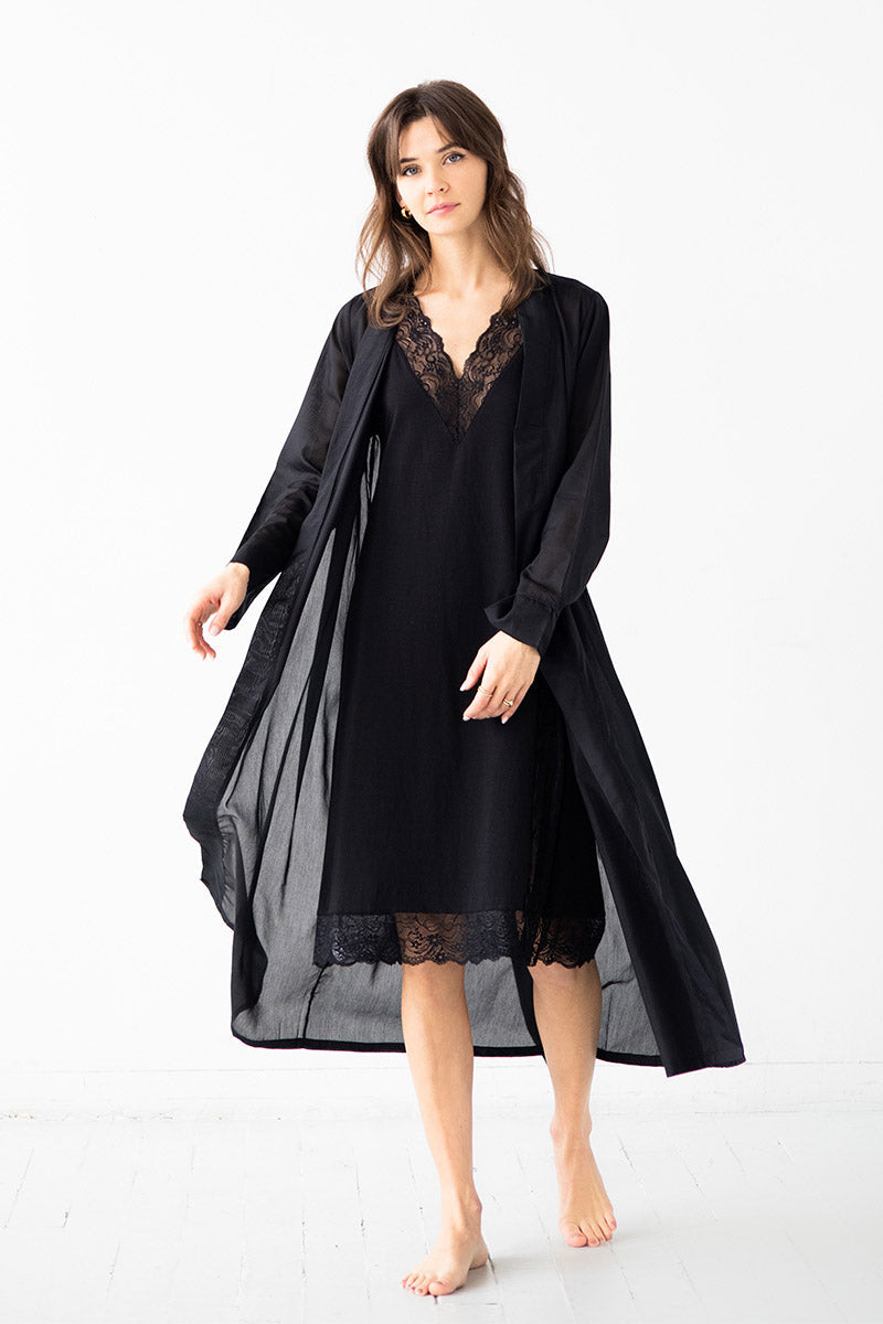 Classic Long Robe Cotton/Silk