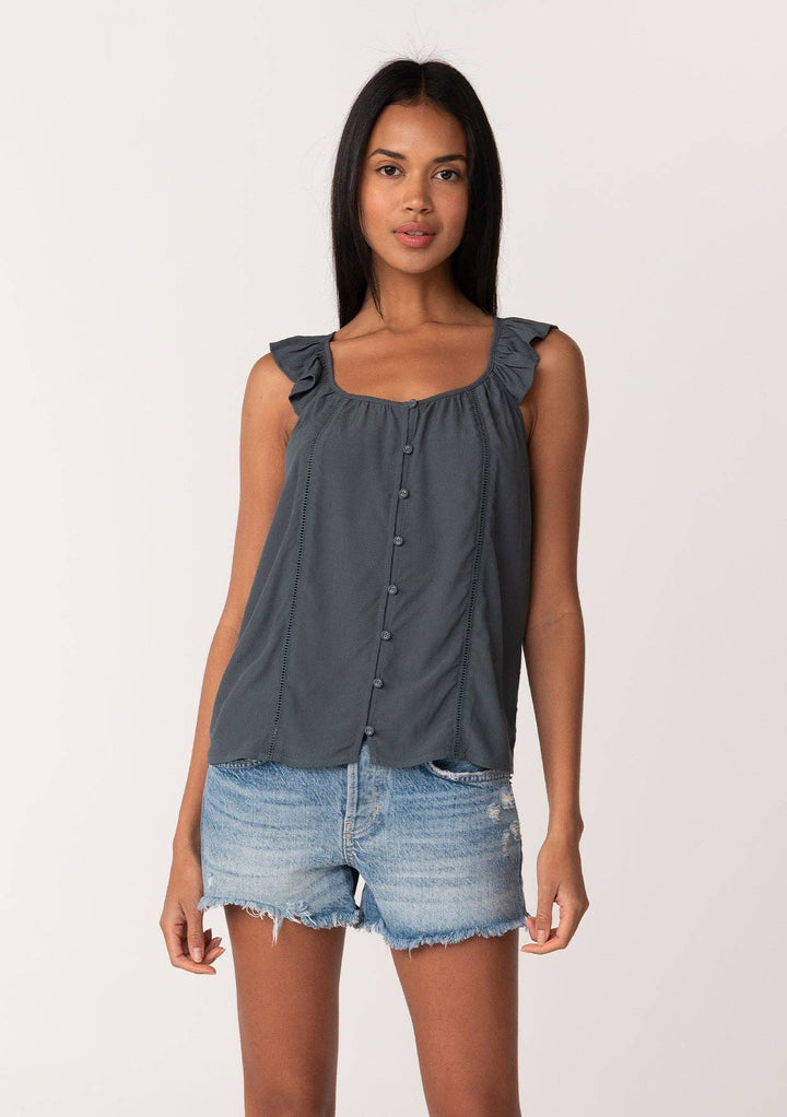 RUFFLE STRAP SCOOP TANK