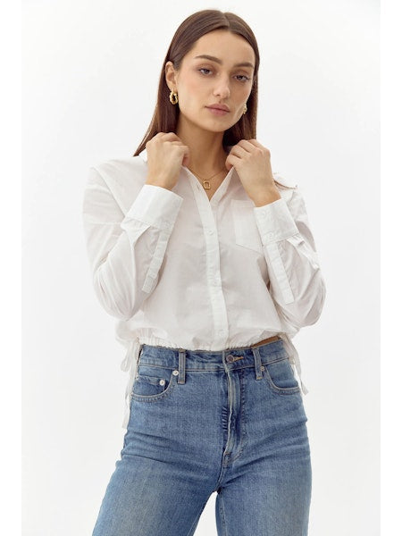 DRAWSTRING POPLIN TOP