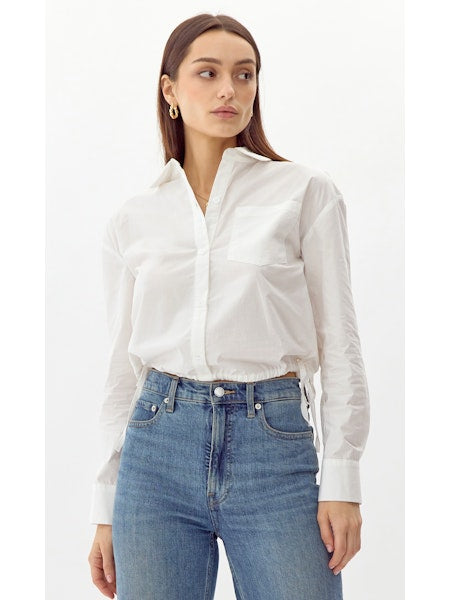 DRAWSTRING POPLIN TOP