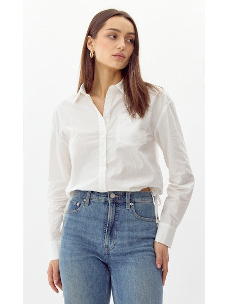 DRAWSTRING POPLIN TOP