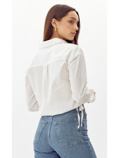 DRAWSTRING POPLIN TOP