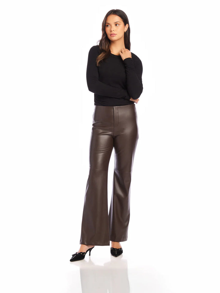 FAUX LEATHER WIDE PANT