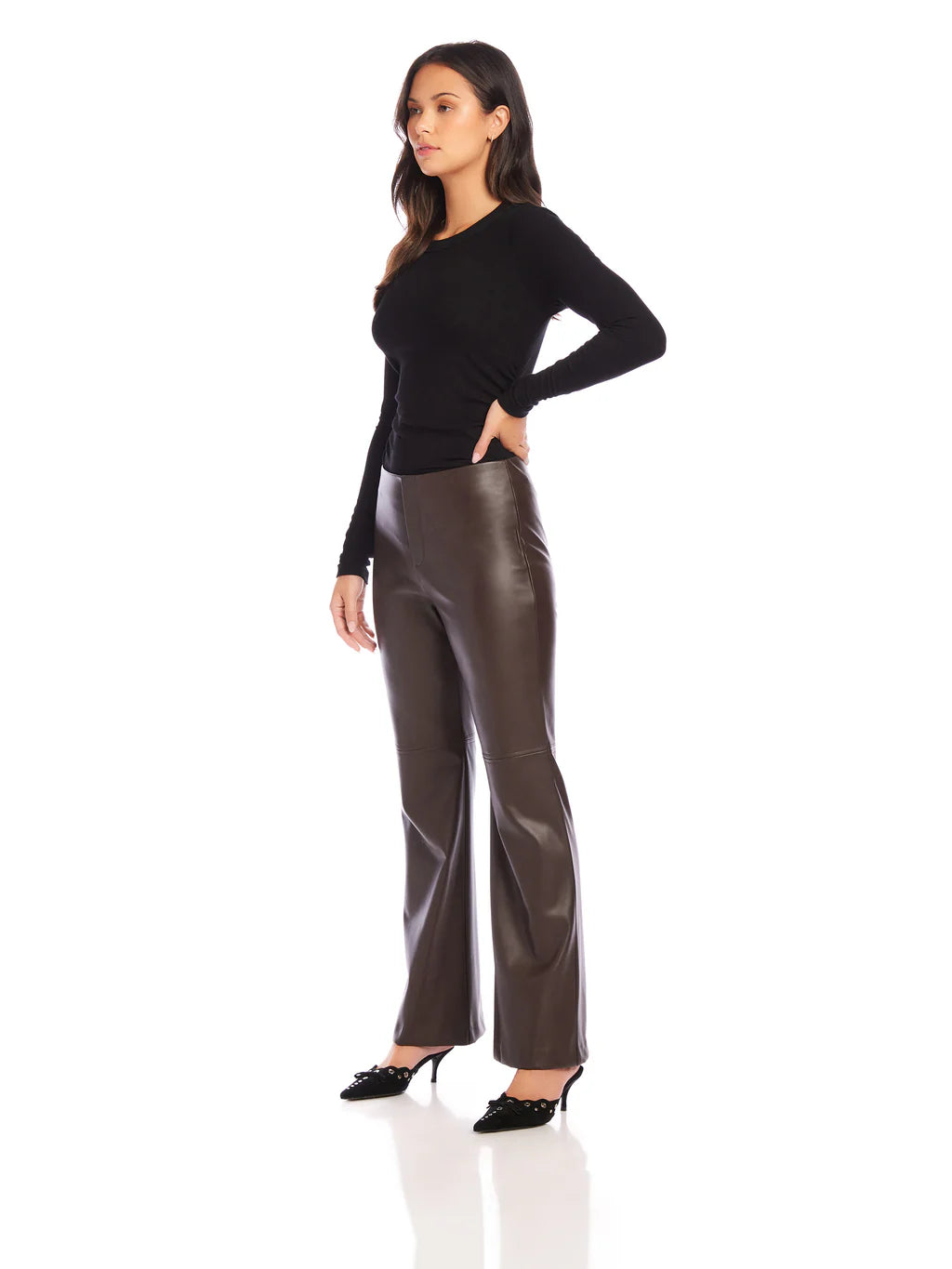 FAUX LEATHER WIDE PANT