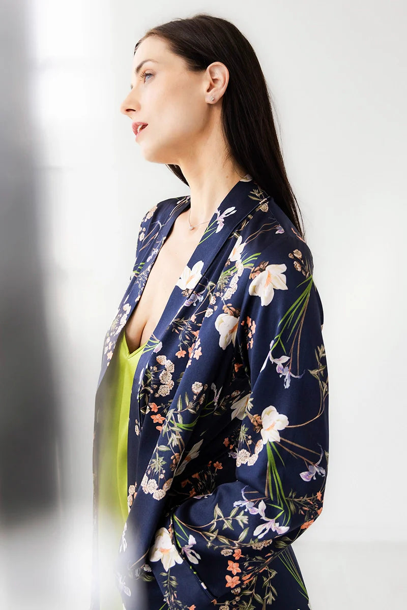 Silk Floral Design Robe