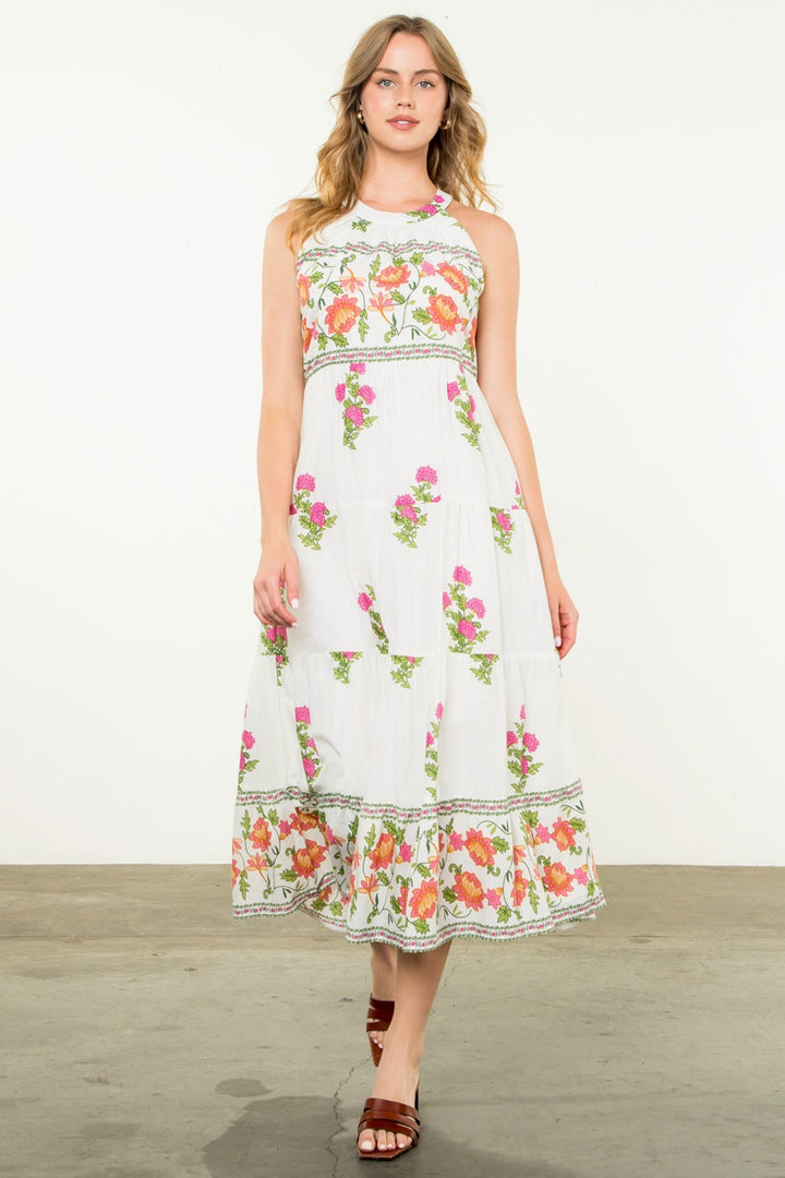 HALTER FLORAL MAXI DRESS