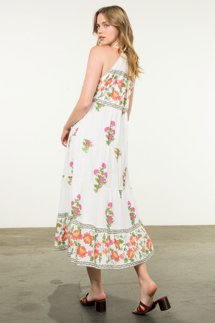 HALTER FLORAL MAXI DRESS