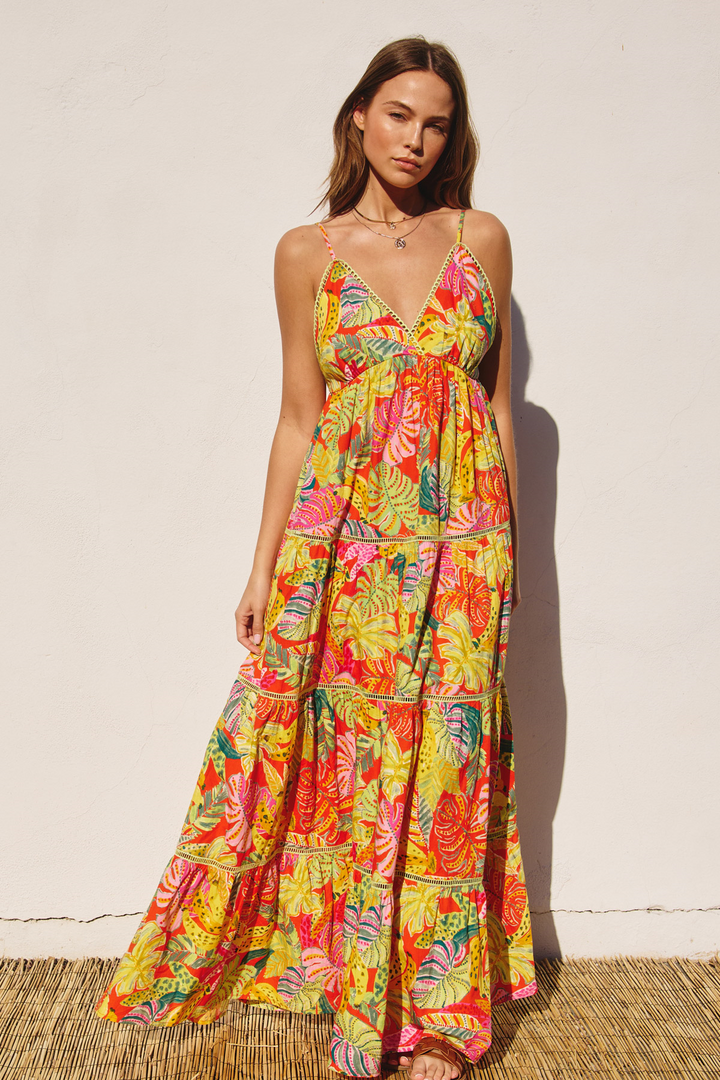 V-NECK MAXI DRESS