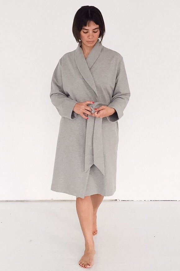 Short Plush Robe in Cotton 36"