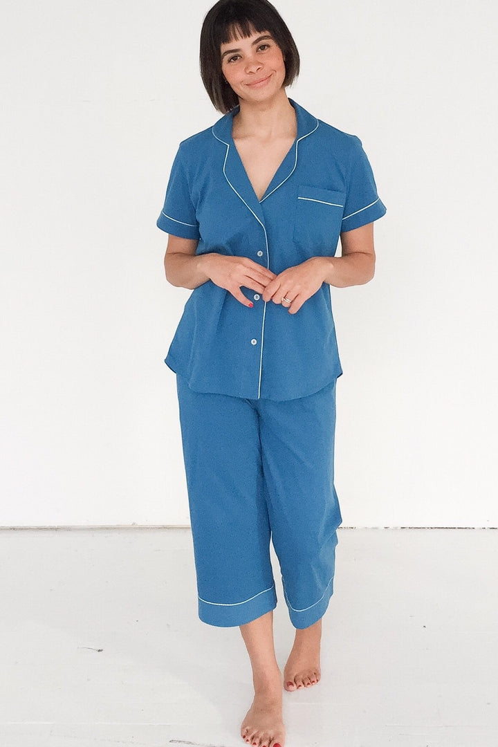 SALUA Classic Luxury Capri Pajamas in  Brushed Pima Cotton