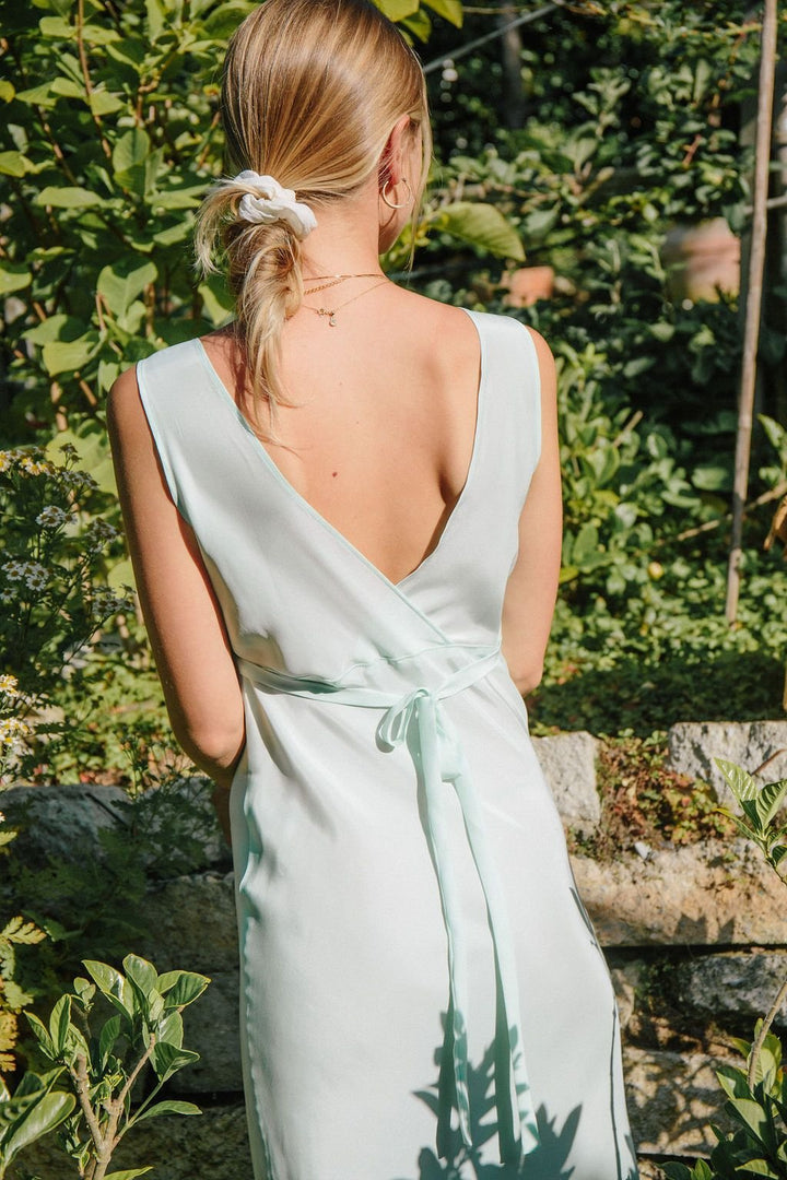 Juliet Dress- Mint Silk Dress - MERRITT CHARLES