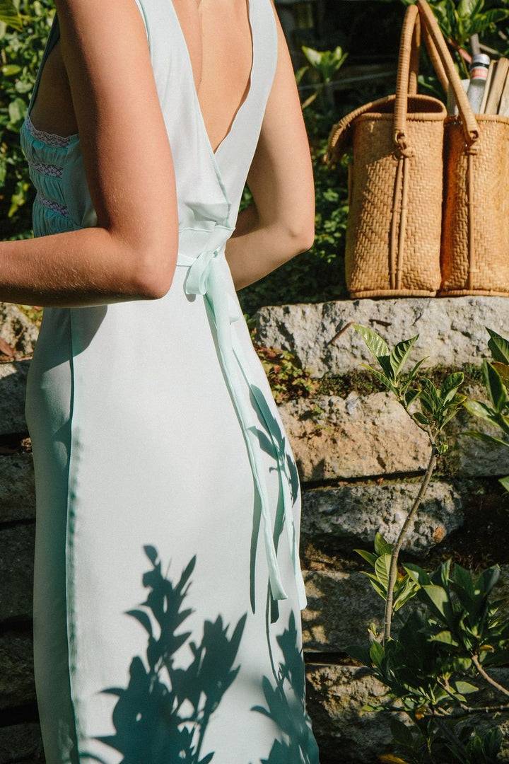 Juliet Dress- Mint Silk Dress - MERRITT CHARLES