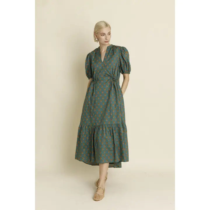 MIDI DRESS WITH WASIT TIE