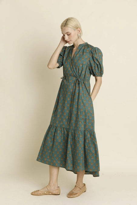 MIDI DRESS WITH WASIT TIE