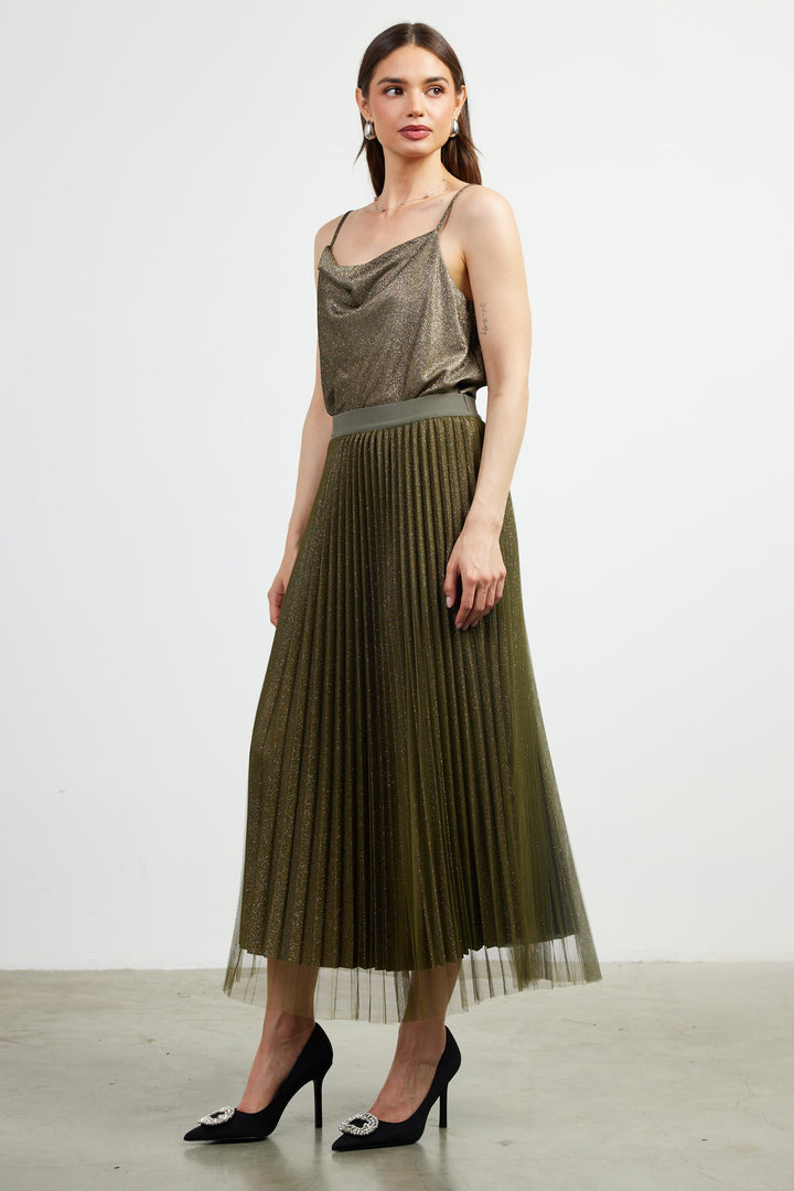 LUREX PLEATED SKIRT