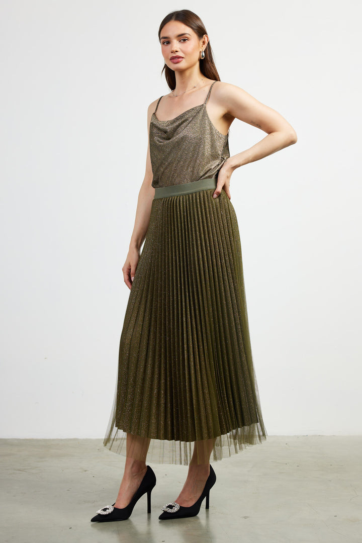 LUREX PLEATED SKIRT