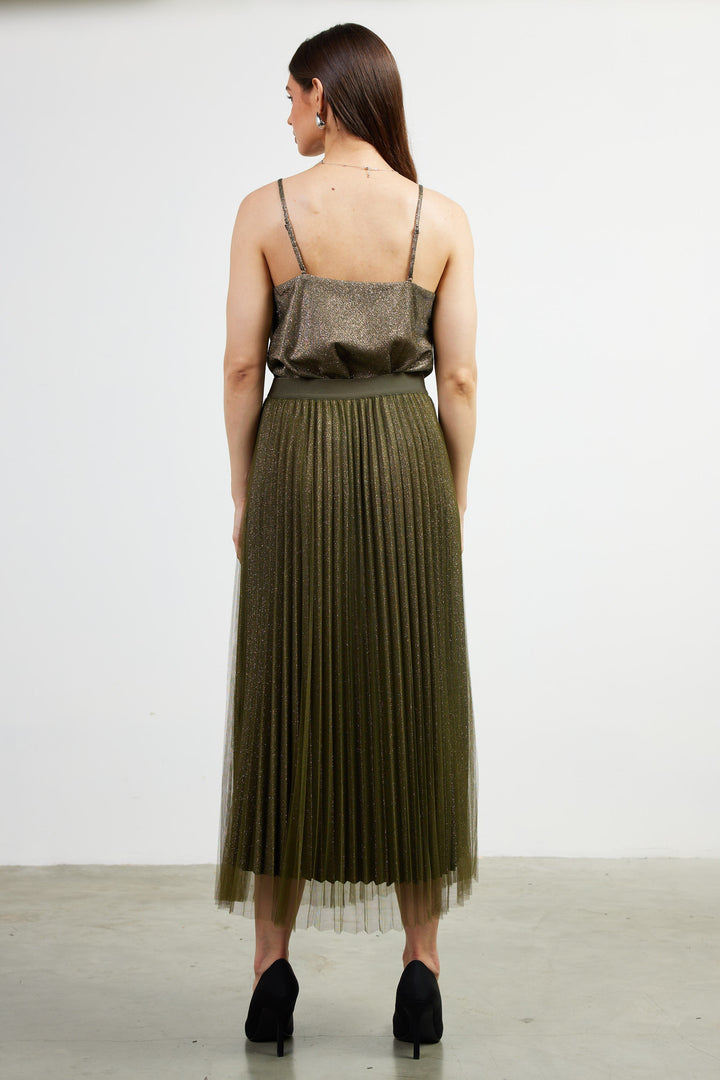 LUREX PLEATED SKIRT