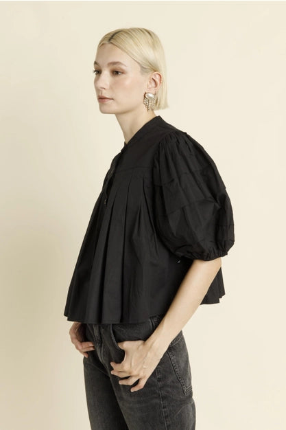 PLEATED PINTUCK BLOUSE