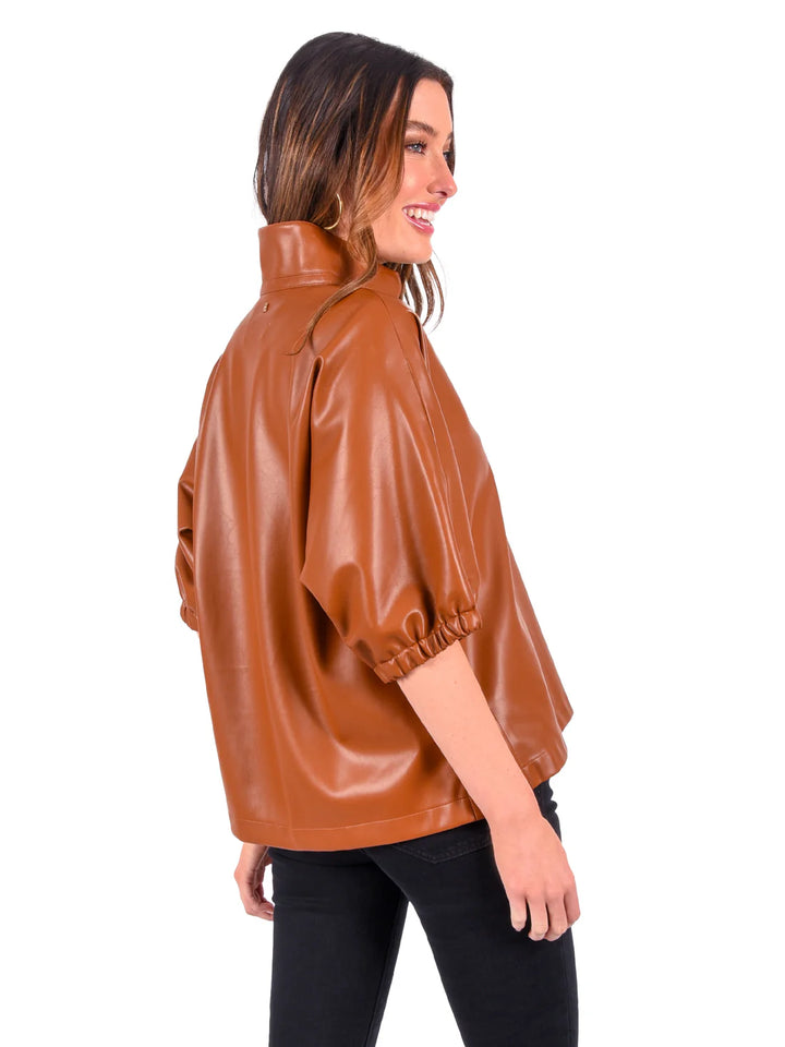 FAUX LEATHER POPPY TOP