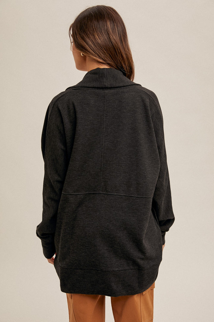 SOFT BRUSHED JERSEY COCOON SWEATER