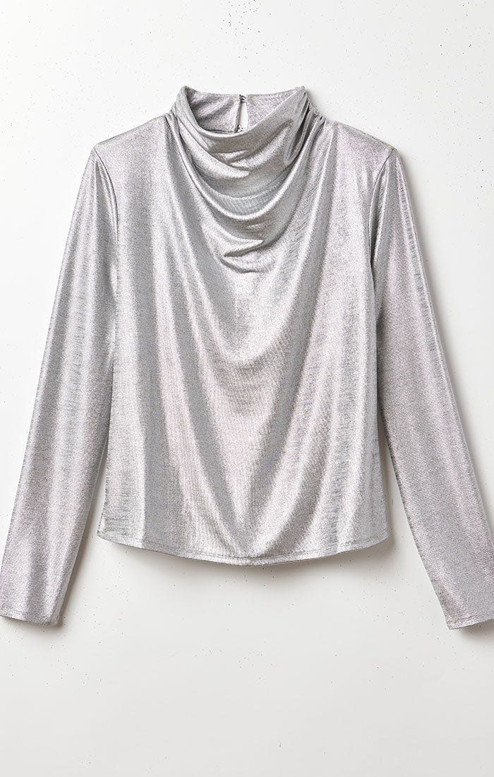 SHINE DRAPE NECK TOP