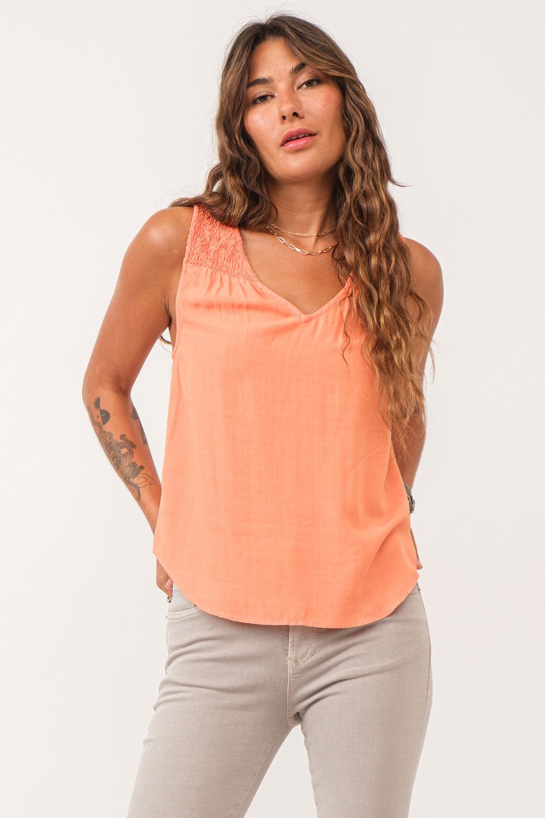 PAIGE RUCHED DETAIL TANK