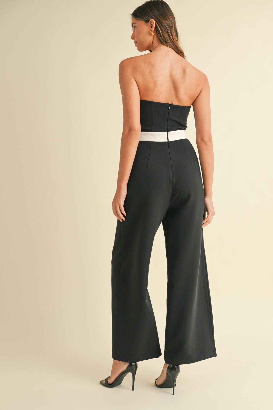 BOW WAIST SWEETHEART JUMPSUIT